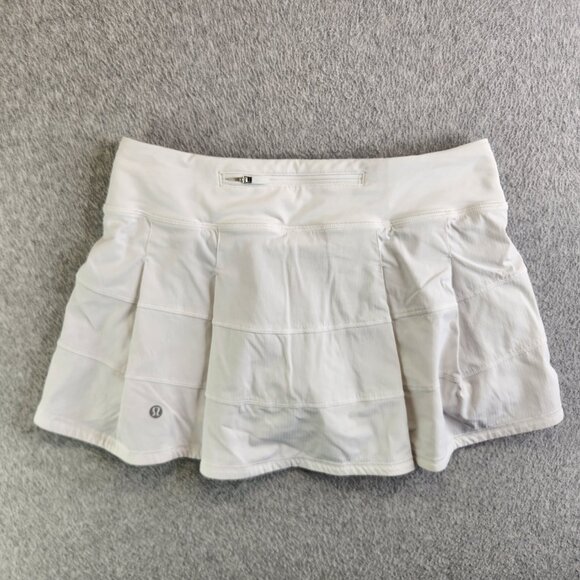 Lululemon Skort Womens 6 White Pace Rival Skirt Owasso Oklahoma Cheer Leading - Picture 6 of 15